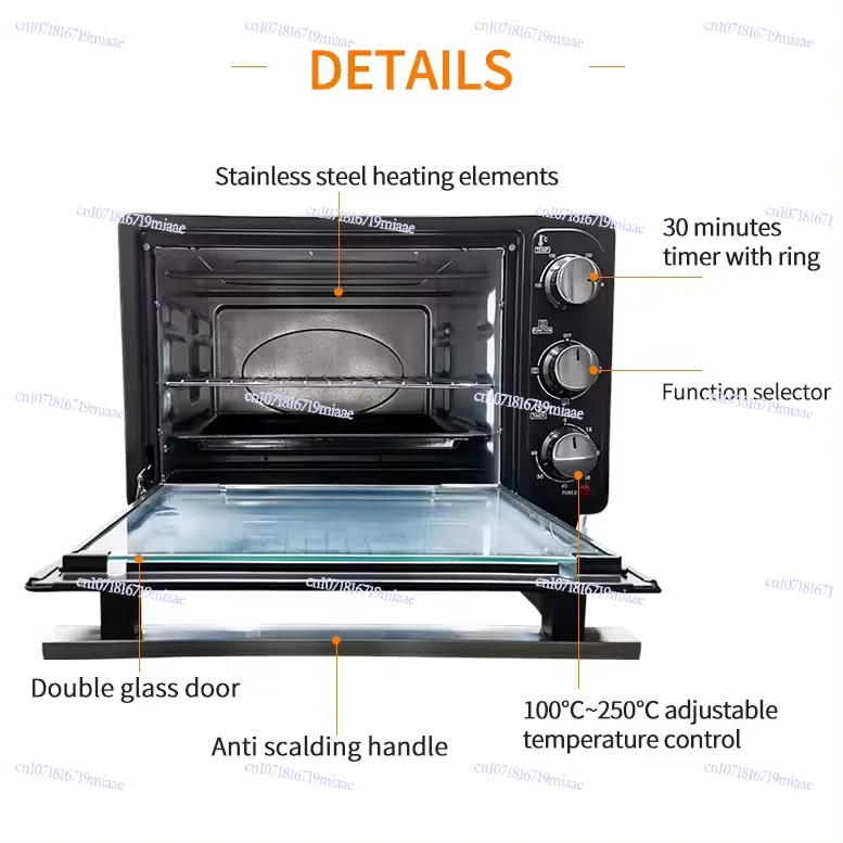 

Household，Spot Wholesale 80L 100L New MultiFunction Electric Ovens Bakery Toaster Pizza Timing Baking Electric Oven for Baking