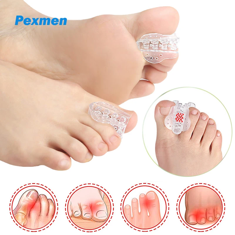 

Pexmen 2Pcs Gel Toe Separators Big Toe Spacers Bunion Corrector Pads for Hallux Valgus Overlapping Hammer Toes Bunions Calluses