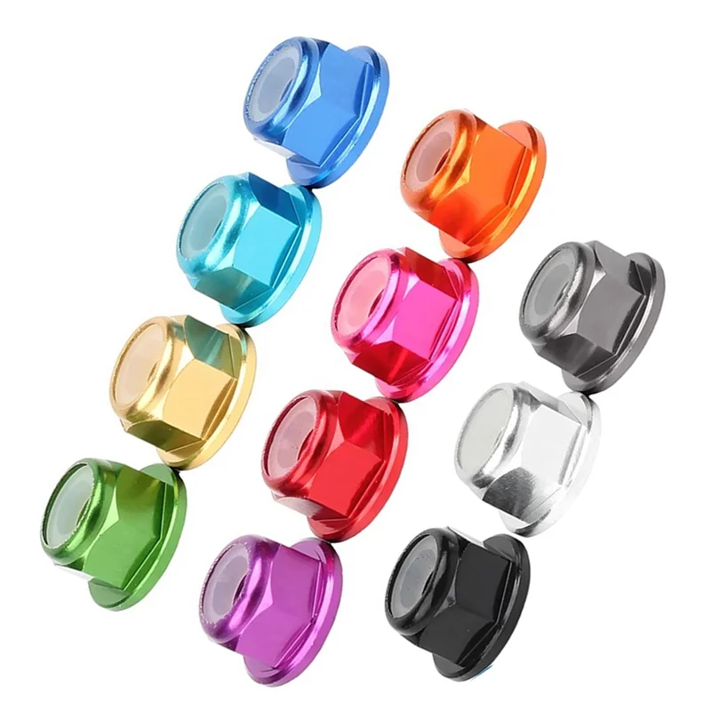 ABJN-Per viti Dado di bloccaggio in nylon Flangia in lega di alluminio anodizzato Nylock esagonale autobloccante M2