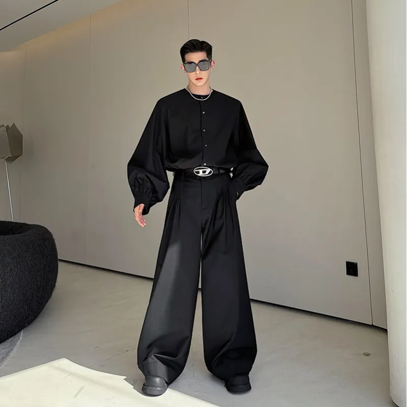 

Оригинальный дизайн, универсальные широкие брюки с регулируемыми манжетами, повседневные брюки прямого кроя, молодежный стиль, всесезонная одежда