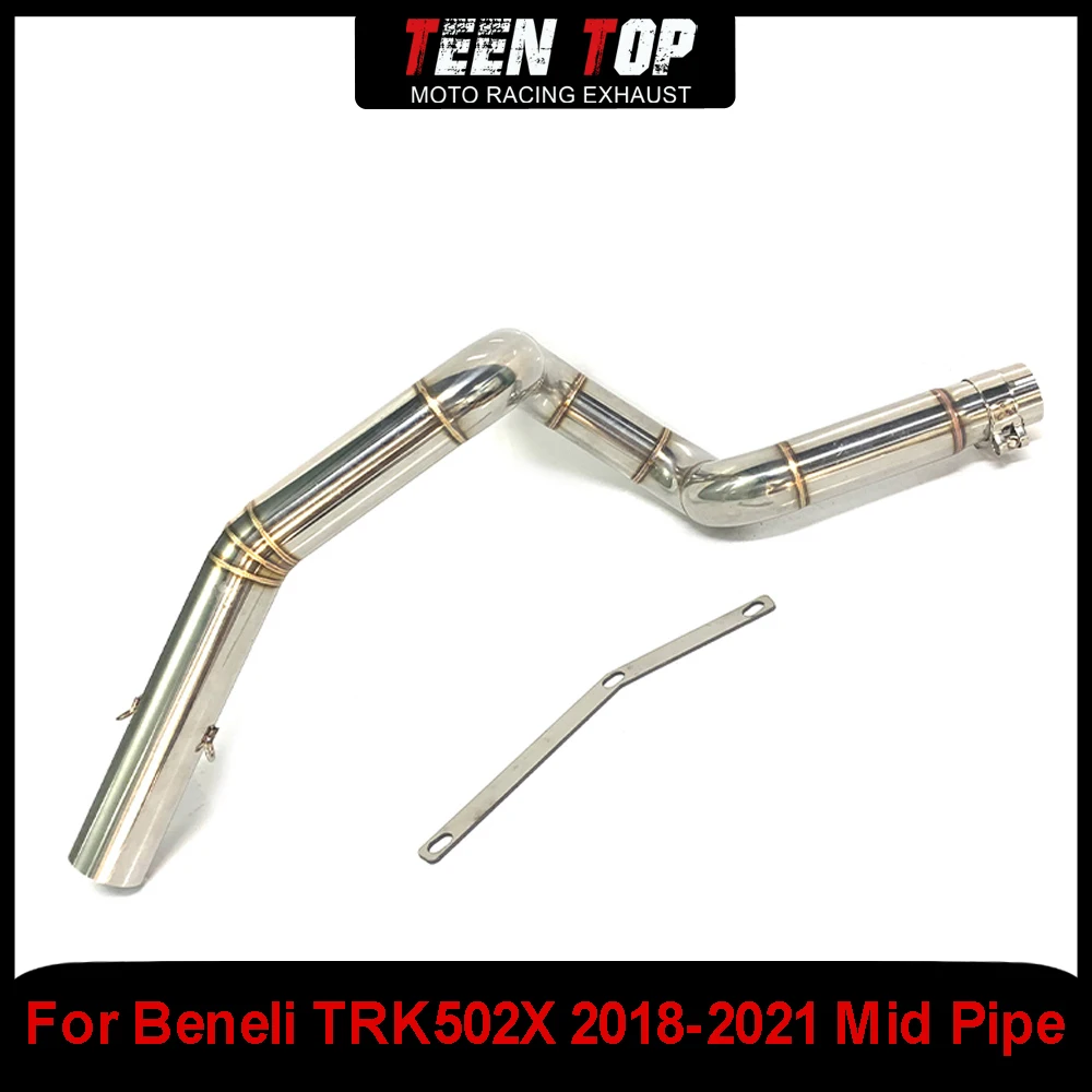 

For Beneli TRK502X Decat Pipe Middle Connection Pipe Stainless Steel Motorcycle Escape 51mm Exhaust Mid link pipe 2018-2021