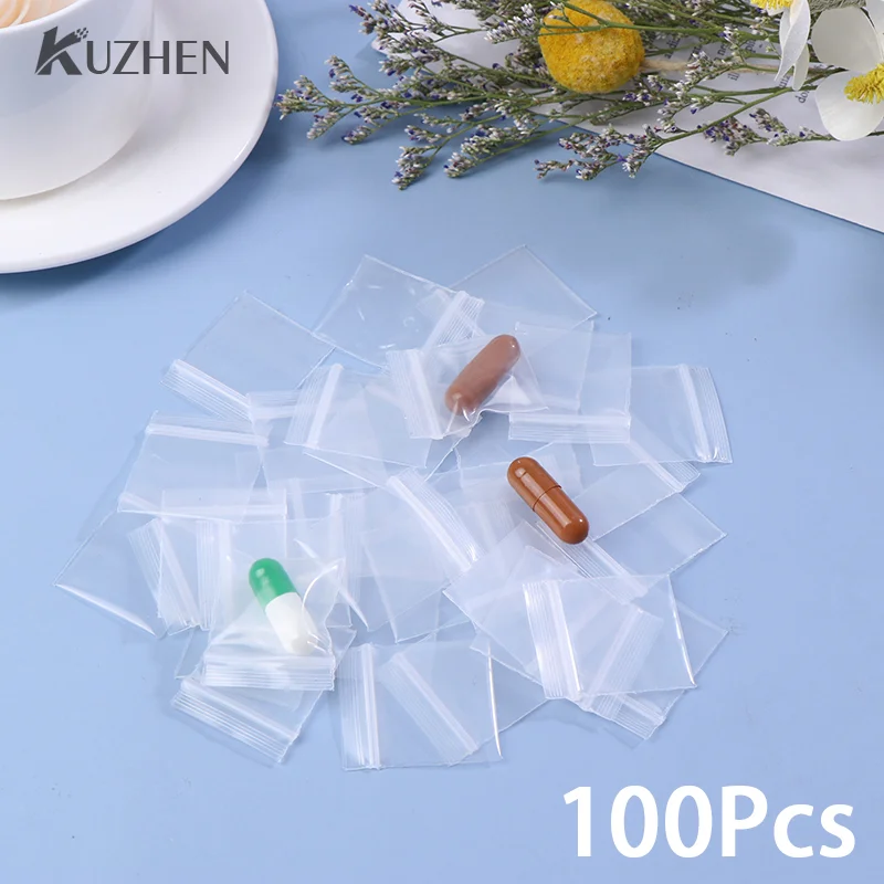 

100PCS PE Plastic Packaging Bags Zip Lock Bag Pill Packaging Pouches New Mini Zip Lock Bags Zipper Bag Ziplock Bag 2.5x3cm