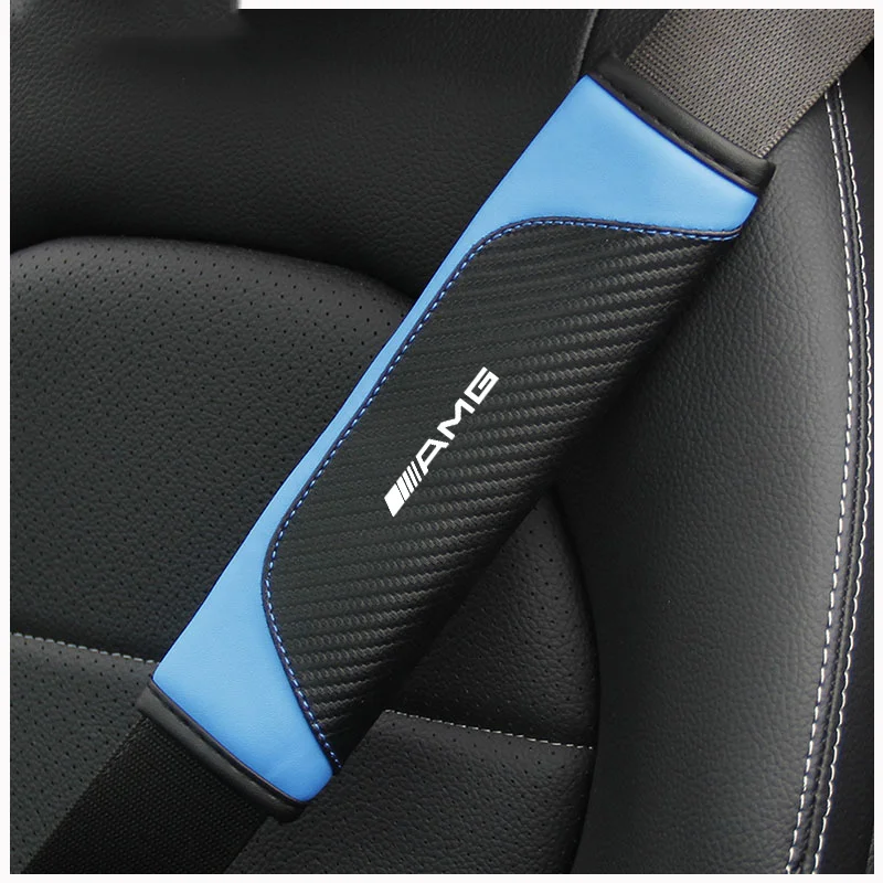 2PCS Leather Car Seat Belt Cover Safety Belt Shoulder Protection Pads For Mercedes Benz AMG CLA CLS W212 W213 W204 W205 W176 GLA