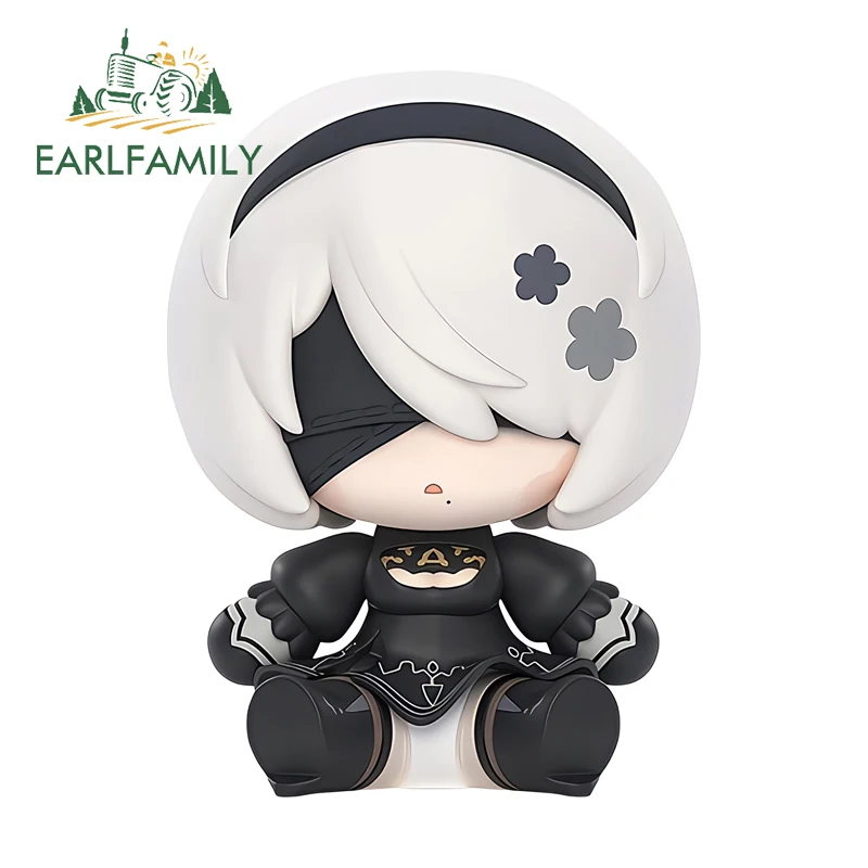 

EARLFAMILY Милые наклейки Nier 2B с крутым дизайном, аксессуары для автомобиля, наклейка на заднее стекло, солнцезащитная виниловая пленка, декор для фургона своими руками