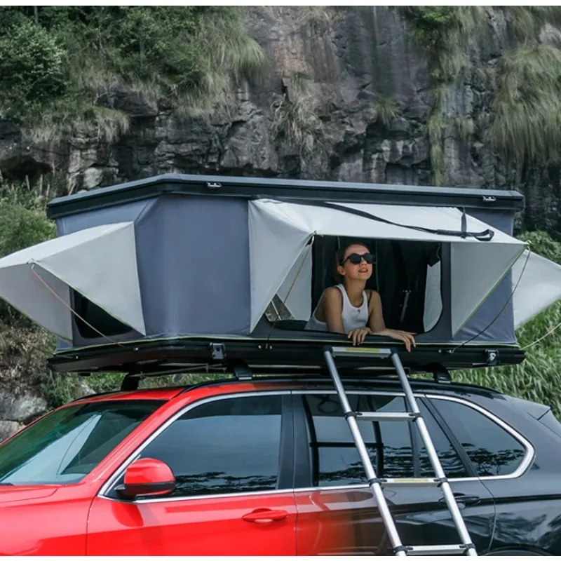 

Outdoor Camping 2 Persons Car Rooftop Tent Hard Shell Aluminum Roof Top Tent Waterproof SUV Sedan Pickup