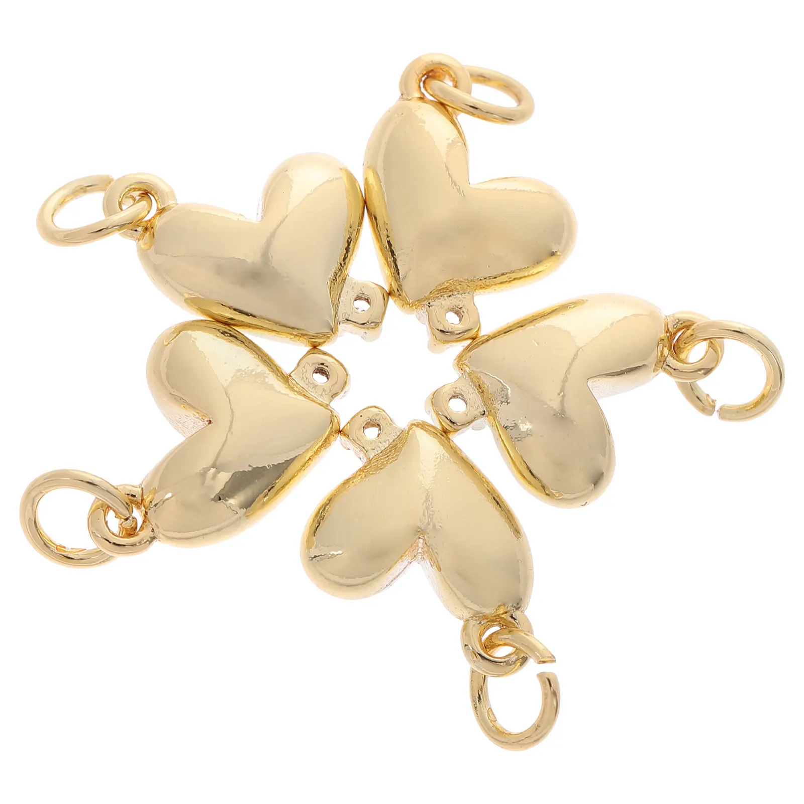 

5Pcs Heart DIY Charms Copper Plated for Necklace Bracelet Earring Crafting Jewelry Making Pendants Heart Charms
