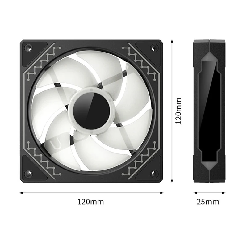 Imagem -05 - Ventilador Case pc 120 mm 5v 3pin Argb Efeito de Luz Espelho Cíclico Pwm 800 a 2000rpm Ventilador Tume-prism12025