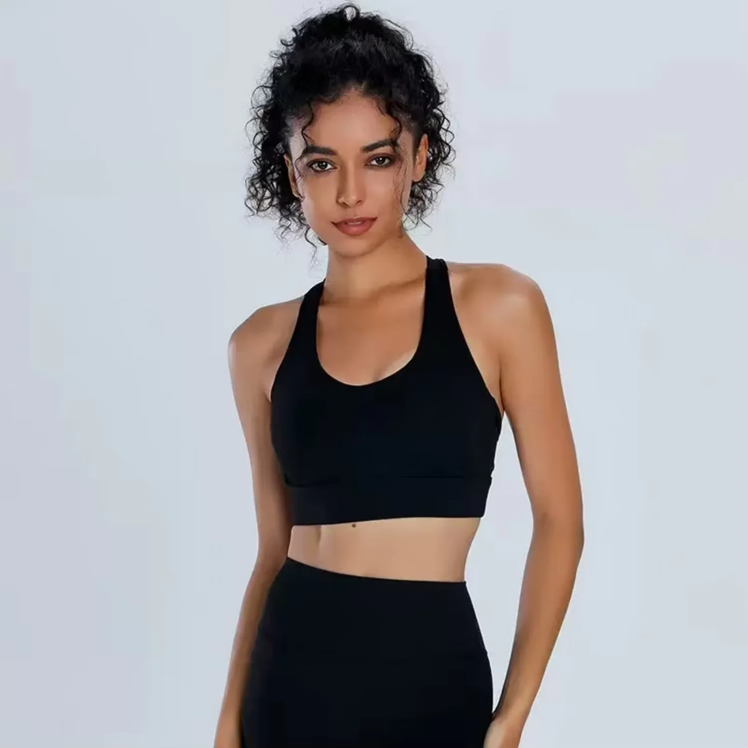 Damen-Yoga-BH mit sexy, rückenfreiem Design, nahtlosem, einteiligem Cup, atmungsaktivem, schnelltrocknendem Sport-Top – Detail 5