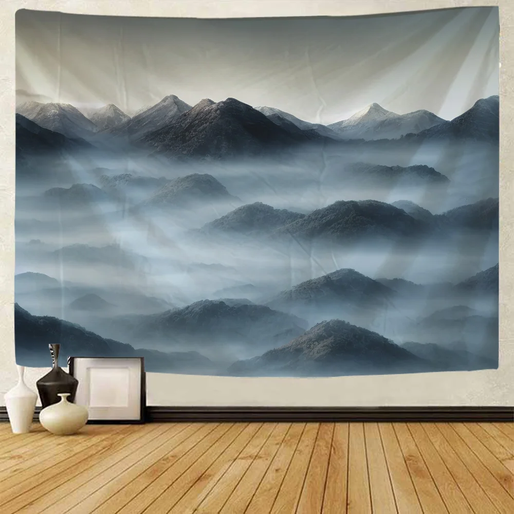 Home Decoration Tapestry Chinese Style Landscape Painting Room Decoration Wall Hanging Living Room Bedroom Art Background Cloth