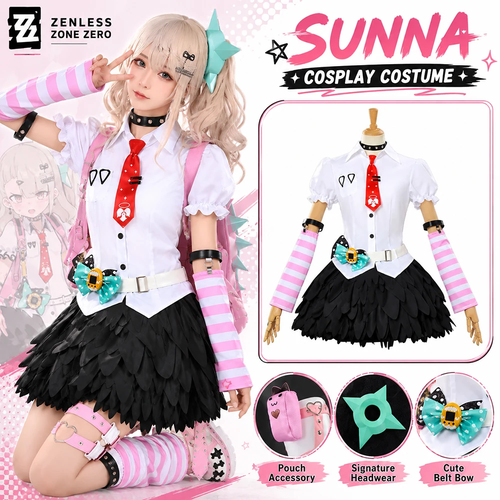 disfraz-de-cosplay-de-sunna-de-zenless-zone-zero-camisa-de-anime-de-Angeles-de-fantasia-falda-de-plumas-corbata-accesorios-conjunto-para-halloween-y-carnaval