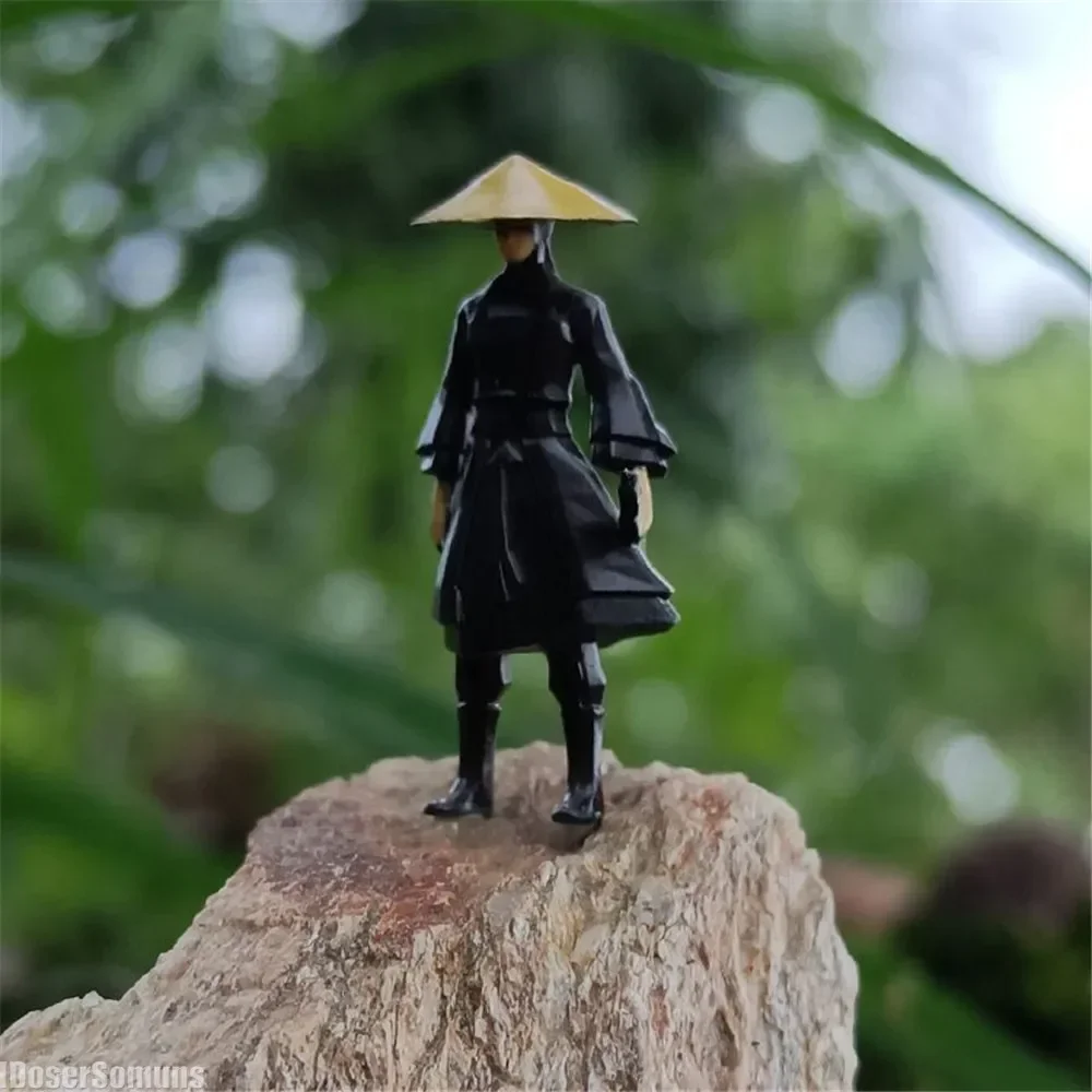 1:64 Cool Chinese Kongfu Swordsman Figure for Plant Decoration Sand Table Layout Gift Desk Decoration Fairy Garden Miniatures