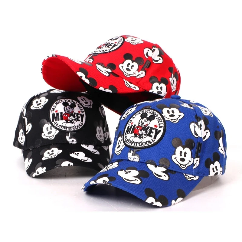 Disney Anime Mickey Mouse Kid\'s Sunhat Baseball Cap Summer Hip Pop Hat Boy Girls Baby Children Caps Adjustable brithdays gifts