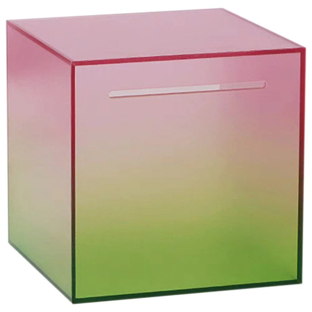 

Acrylic Piggy Bank 15x15x15cm Coins Saving Pot Transparent Money Box Desktop Coin Container Home Supplies Gradual Color Easy