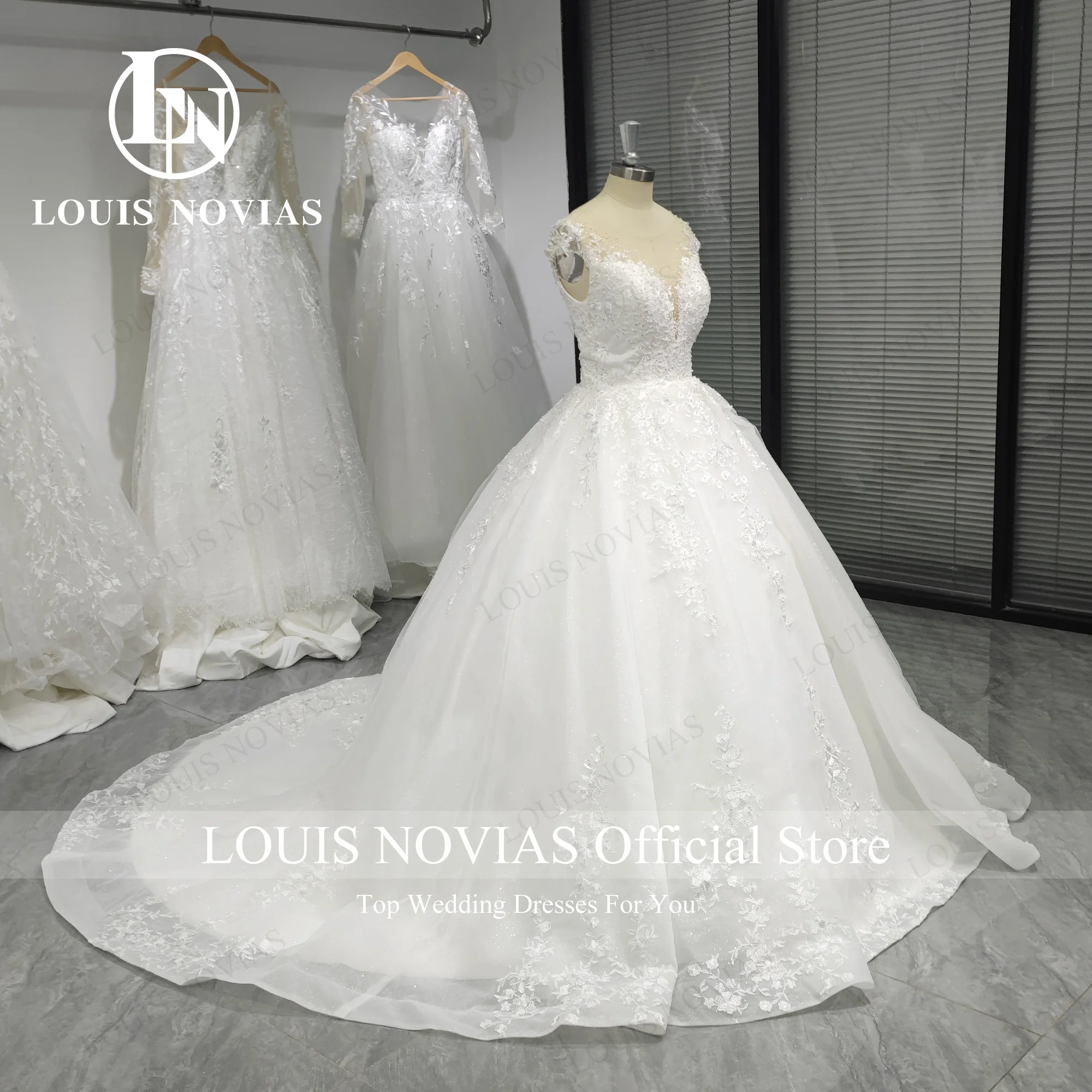 

LOUIS NOVIAS бальное платье свадебные платья для женщин реальные фотографии милая вышивка бисером свадебное платье трапециевидной формы Vestidos De Novia