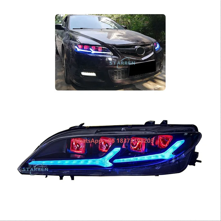 

2003-2015 Модернизированные светодиодные дневные ходовые огни, качественные светодиодные фары Plug and Play в сборе, высокая подходит для Mazda 6