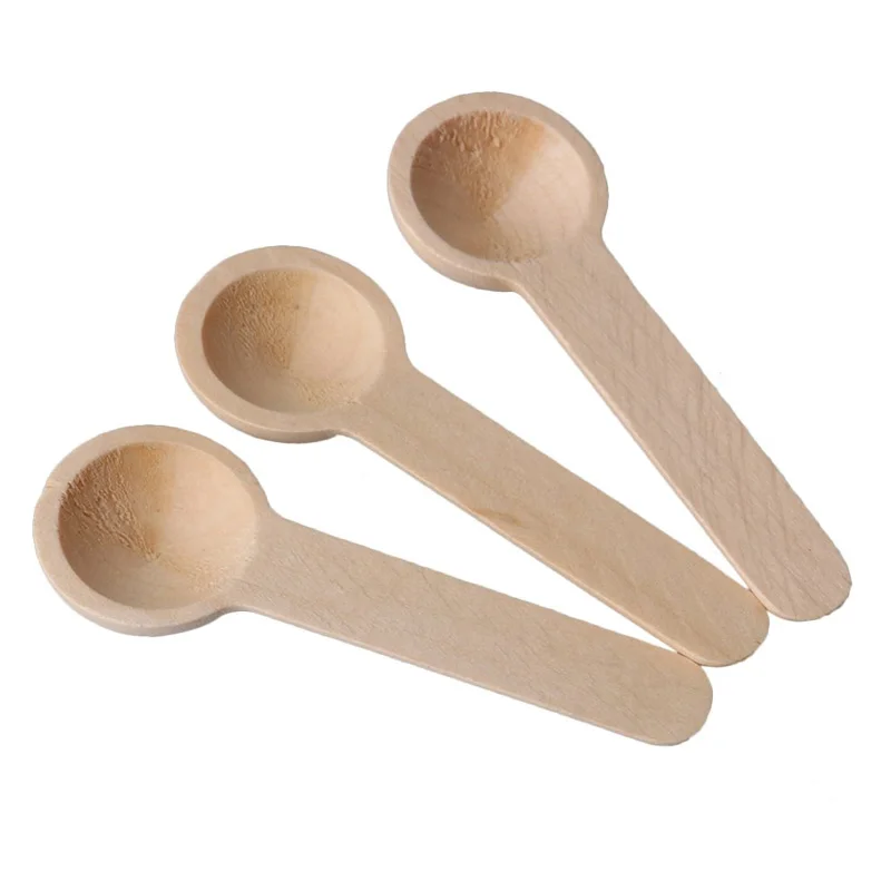 10Pcs Mini Wooden Spoons  Kitchen Seasoning Honey Coffee Kitchen Cooking Coffee Bean Salt Spice Jars Wooden Measuring Spoons