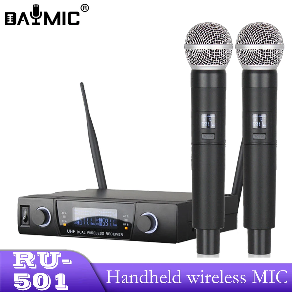 2023 Professional Handheld Cordless Dual Multi Channel Vocal Mic BT Wireless Microphone For Karaoke Streaming