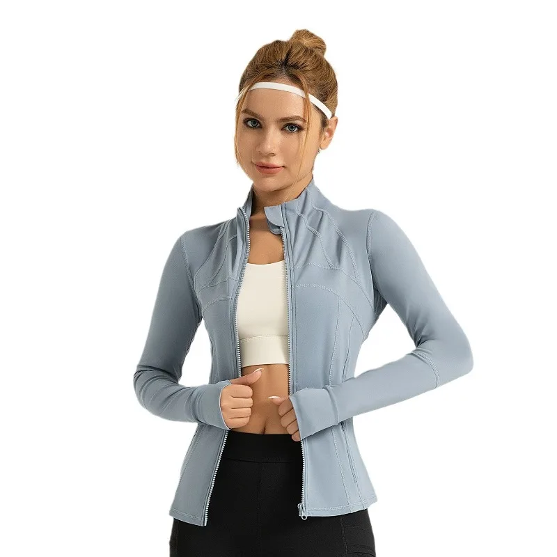 Women's Long Sleeve Yoga Shirt Women Zip Fitness Yoga Shirt Gym Top Activewear Running Coats Workout Sports Clothes for Cycling