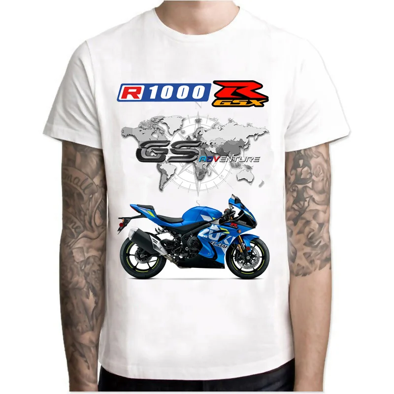 GSXR R1000 GS Adventure Motorcycle Legend T-Shirt Summer Men Short Sleeve Man White Casual T-shirt Hip Hop Boy Riding Sport Tees