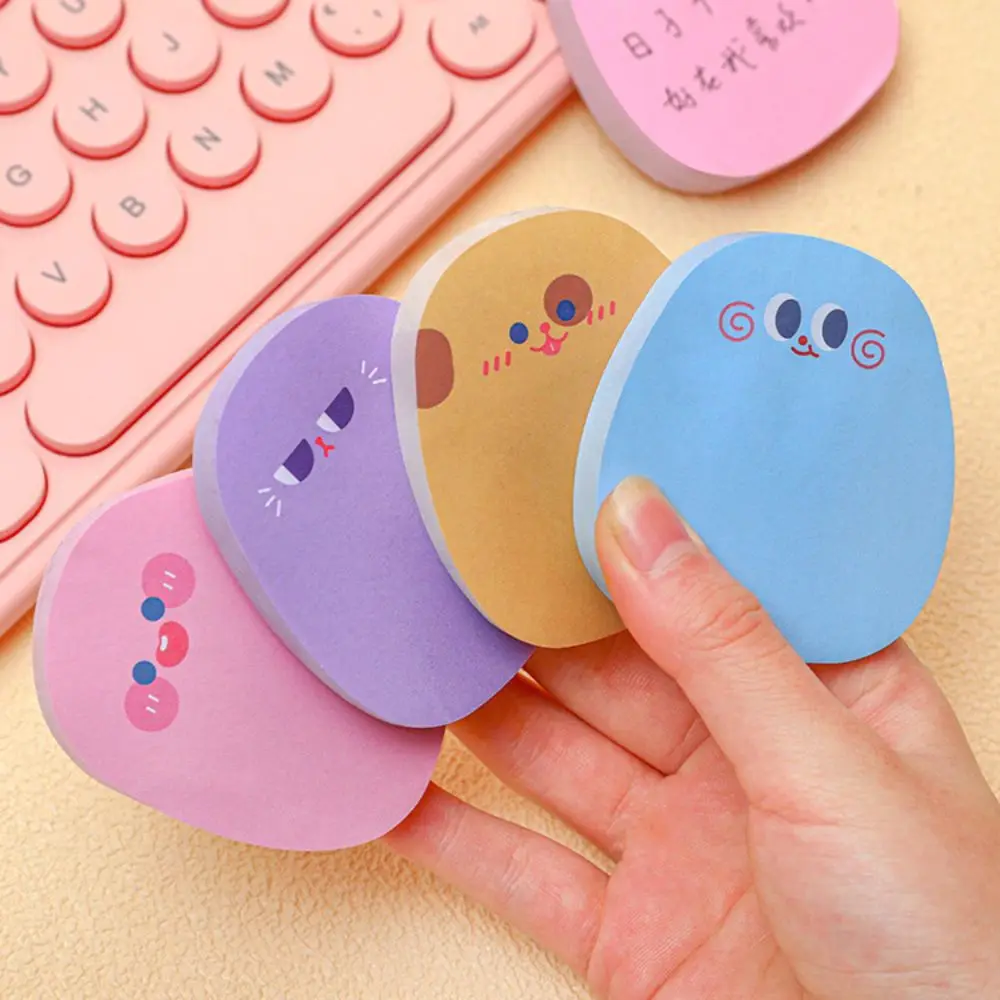 

Cartoon Sticky Notes Self-Adhesive Sticker 60 Sheets Ins Messages Sticking Paper Kawaii Colored Message Paper Office