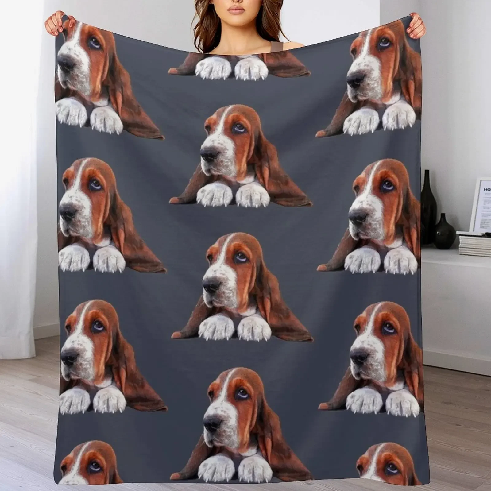 Basset Hound Puppy Dog Throw Blanket Cute Luxury Designer Blankets For Bed Blankets