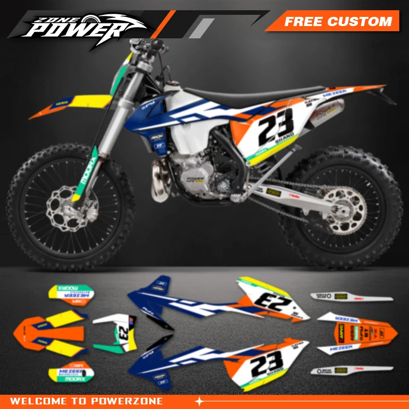 

Powerzone Custom Team Graphics Decals Stickers Kit for KTM 125 250 300 450 500 EXC XCW 2017 2018 2019 SX SXF 2016 2017 2018