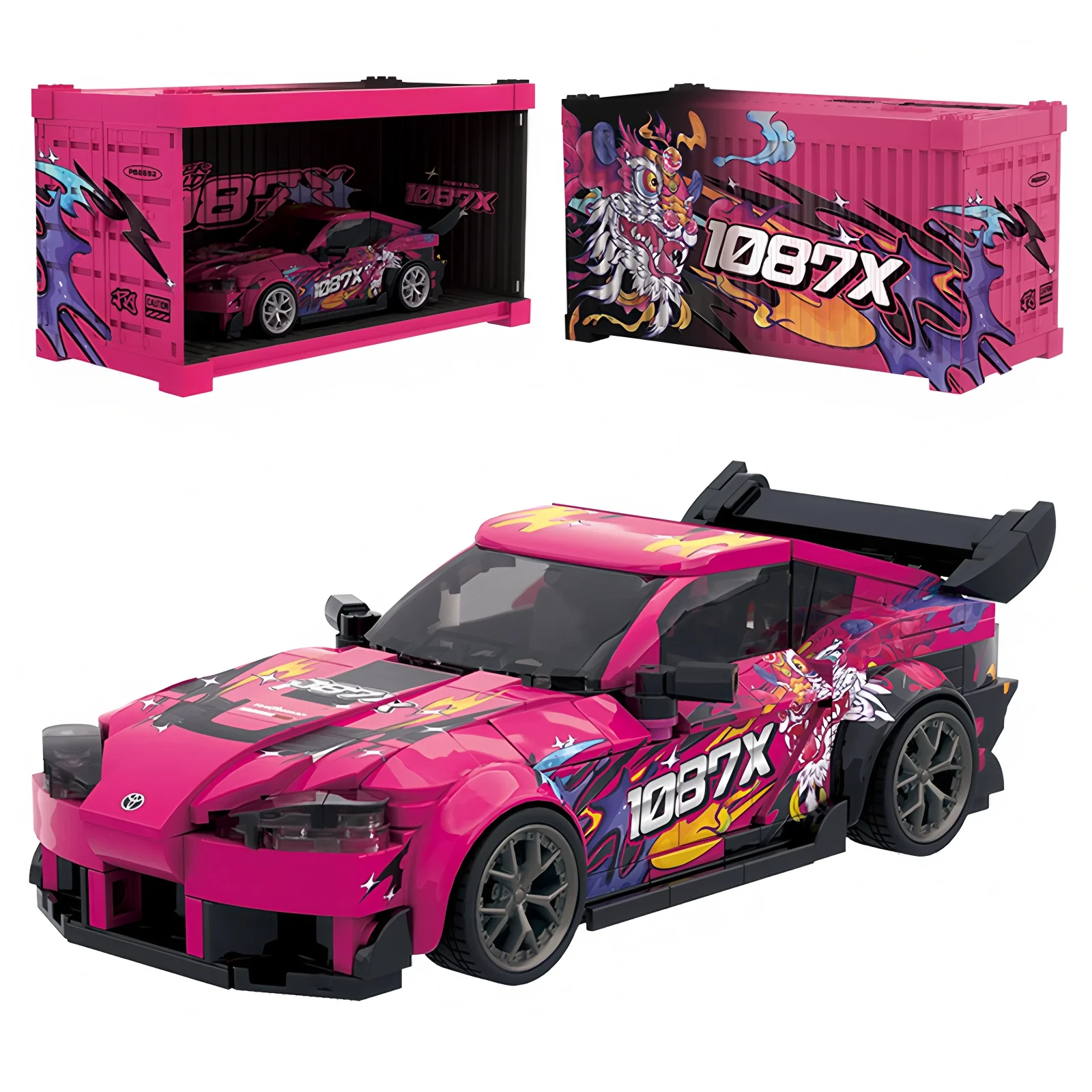 

PB8852 1087X Drift Racing Supercar Speed Model MOC Building Blocks City Car Racer Vehicle Toy Kid Adult Gift with Display Box