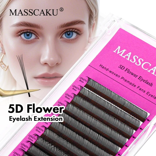 MASSCAKU 5D Spike Fairy Flora Extensión de pestañas 8-15 mm Longitud mixta Fácil de aplicar Pestanas Postizas de larga duración Esenciales de viaje