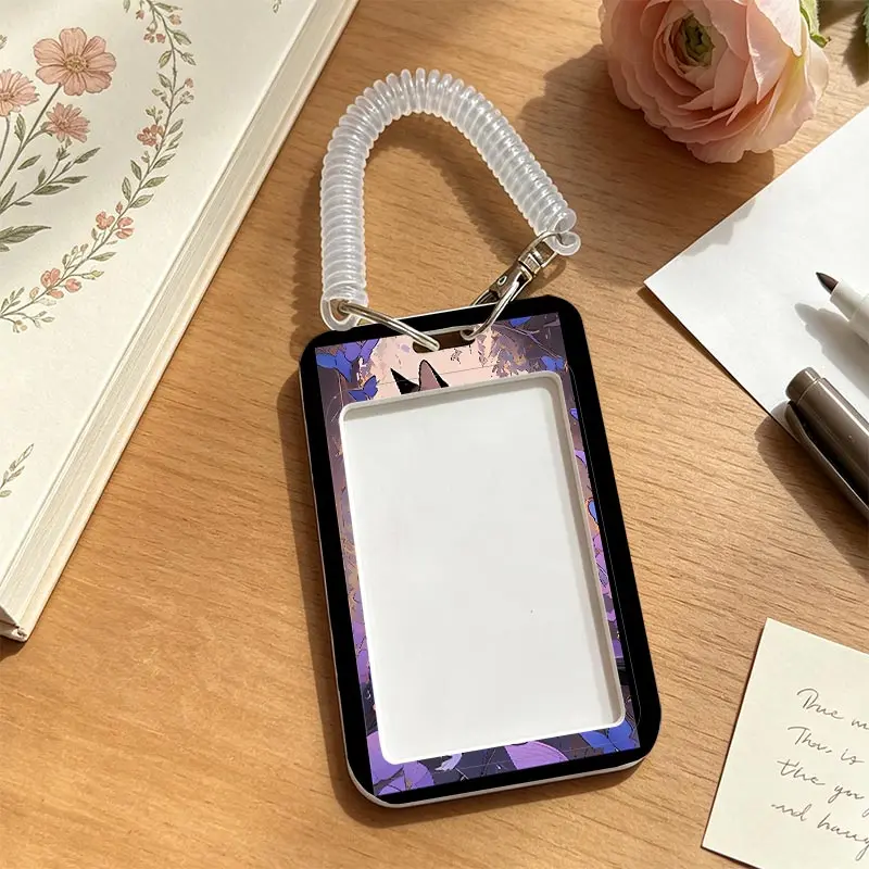 Card Holder for Credential Badge Holder Pendant Keychain Kpop Photocard Holder Student Bus/Meal Card Protection Case