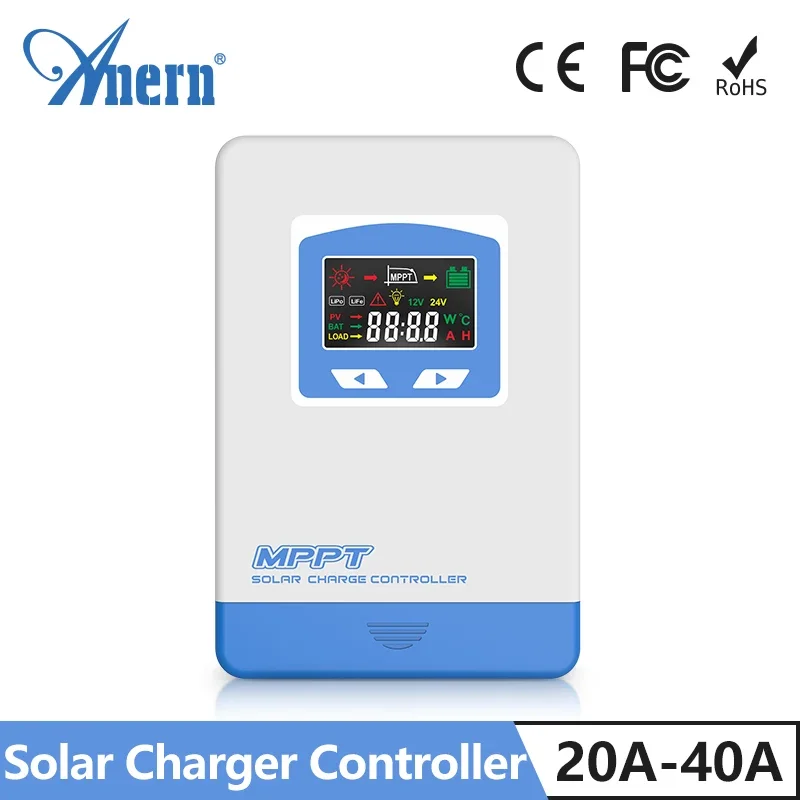 Solar Charge Controller MPPT Solar Panel Regulator 20A 30A 40A Solar Regulator 12V 24V for Lead Acid Gel Lithium Batteries