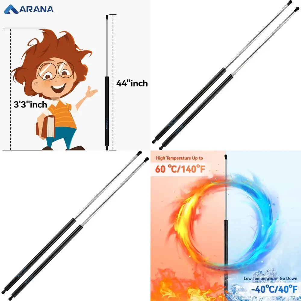 

44 газовые пружины для тяжелых условий эксплуатации 70 фунтов с шаровым гнездом диаметром 13 мм для прицепов для снегоходов, чехлов для грузовых автомобилей и чехлов Tonneau (поддержка