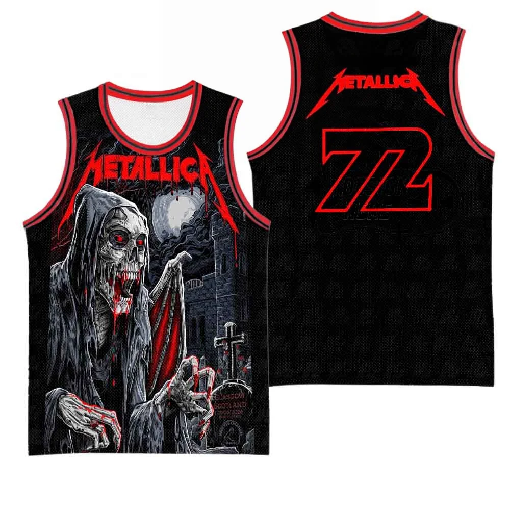 2026 Summer  Metallica M72 Basketball Jersey vest Men's and Women's Family fan gifts Loose Breathable sports Y2K Tops