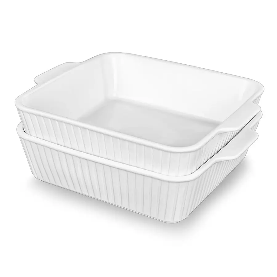 

Dishes for Oven, 10 Square Casserole Baking Dish, 2 Pack Ceramic Baking Dishes, Bakeware Sets with Handles, Lasagna Pan for Baki