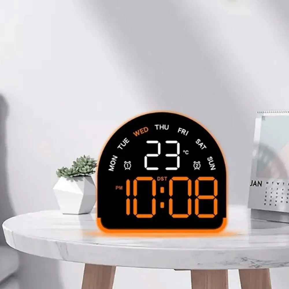 

Multi-functional Digital Alarm Clock Temperature Display Date Display Desktop Clock Auto Dimmable Ambient Light LED Clock