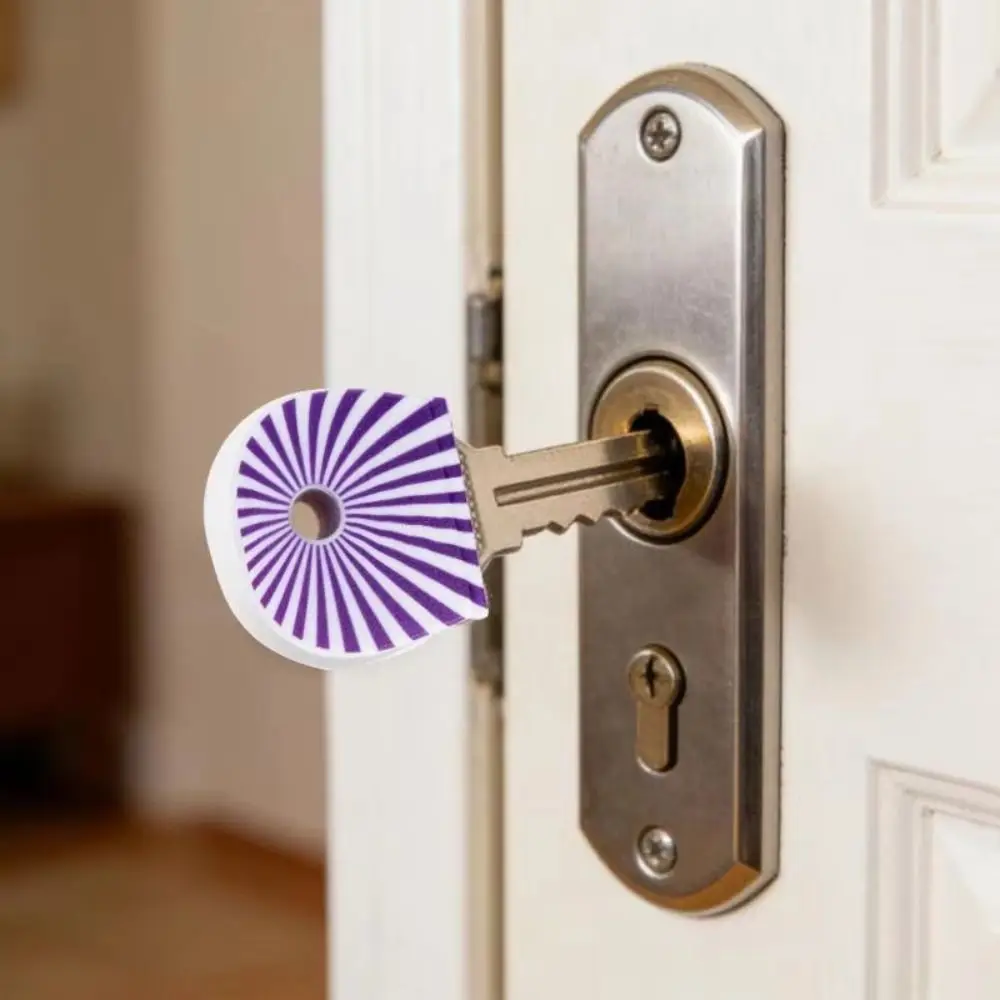 6Pcs Soft Round Shape Key Identifier Silicone Flower Pattern Silicone Key Cover Non Slip Durable Key Sleeve Office