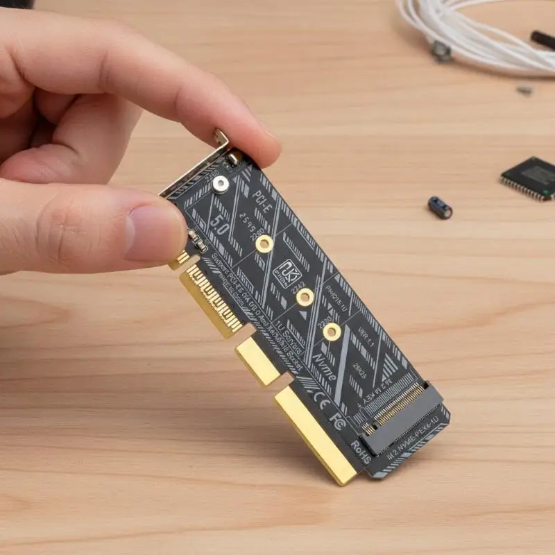1Pcs PCIE5.0 X4/X8/X16 To M.2 M Key NVME SSD Adapter PCIE NVME Expansion Card Riser Supports 2230 2242 2260 2280 M.2 NVME SSD