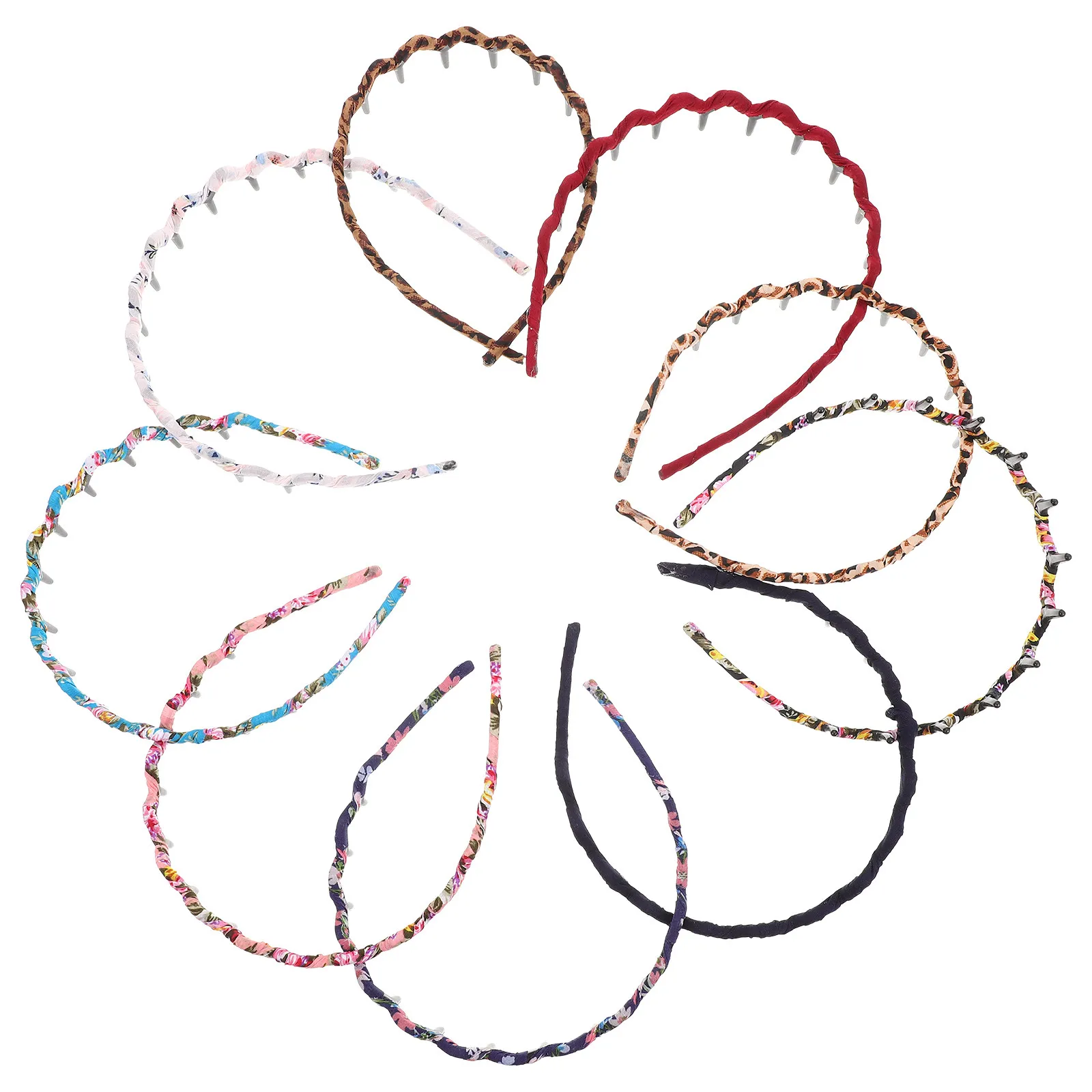 

9pcs Toothed Headbands For Women Plastic Hair Hoops Stable Grip Comfortable Long-Wear Modern Fashion Hairband Accessory