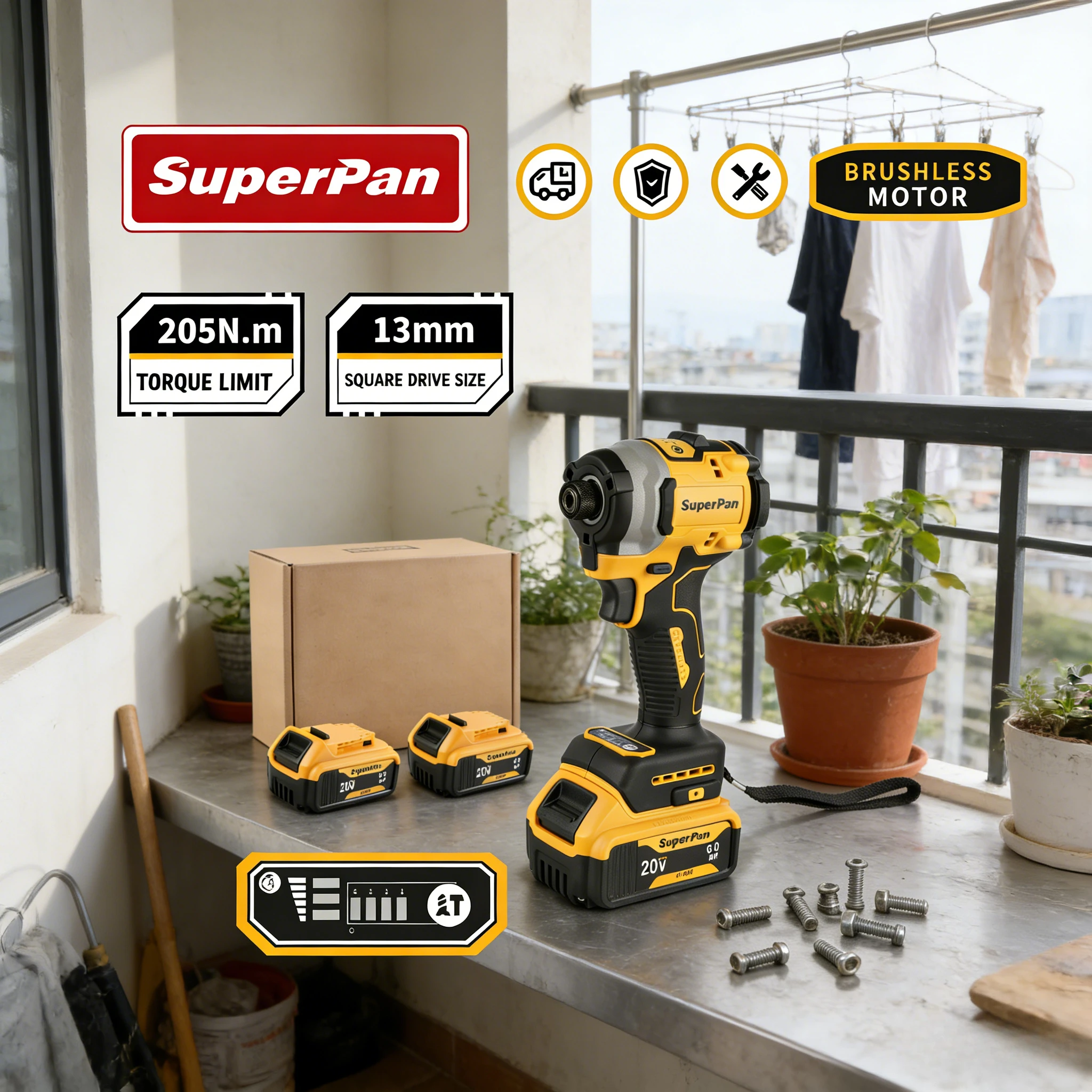 

SuperPan Anti-Slip Shockproof Drill Wrench Lithium Power Tool Machine Maintenance Equipment Repair For Dewalt 20V Battery Pin