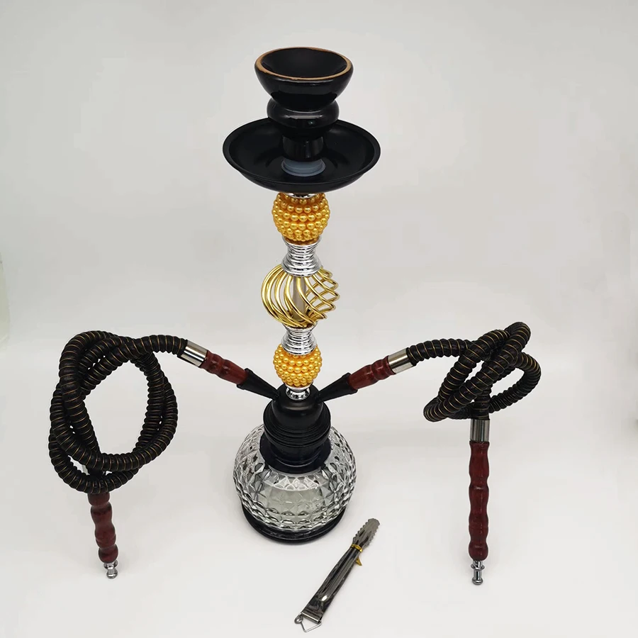 Arabian Shisha Set Medium Glass Bottle Double Hose Hookah Bar Accessories Birthday Gift