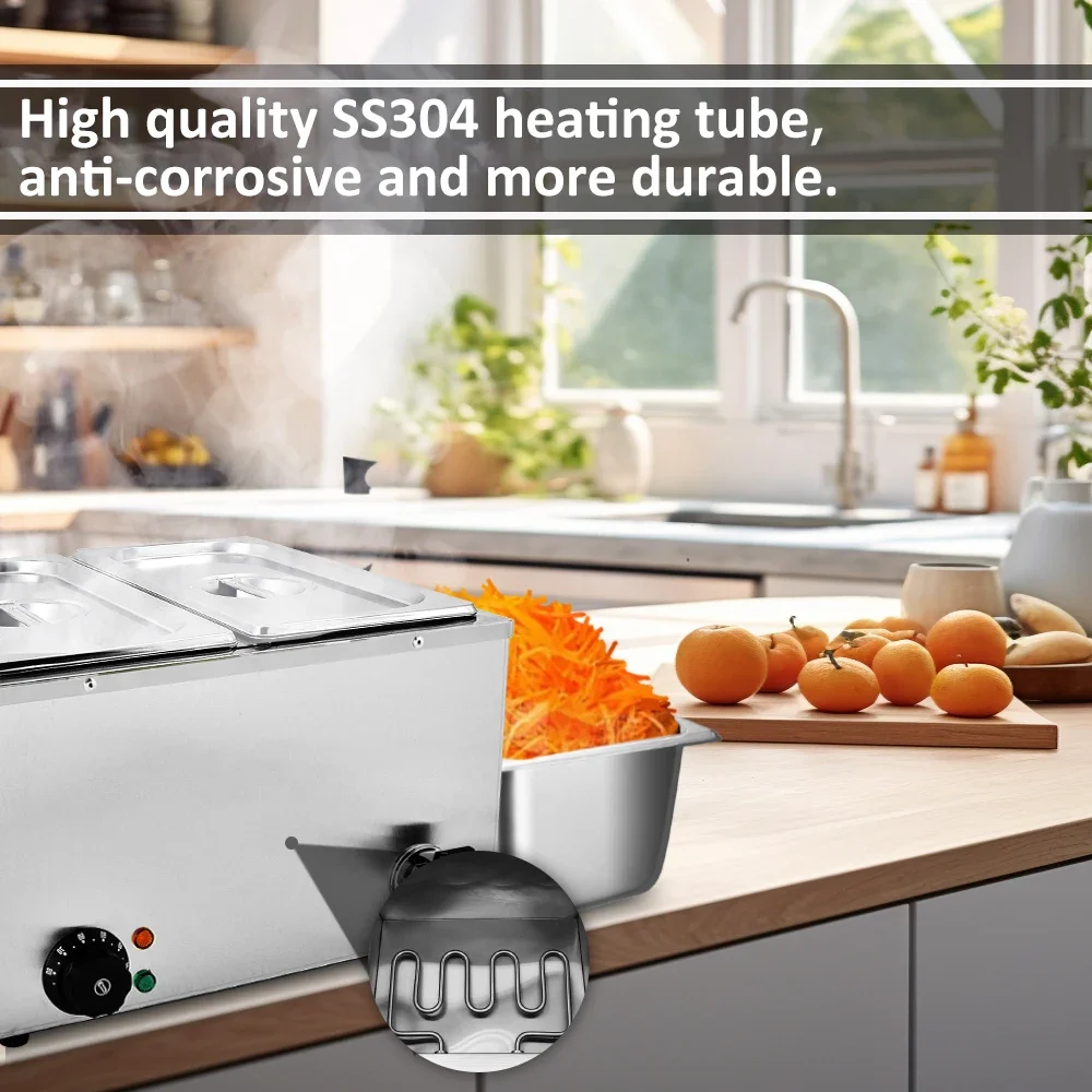 Restaurant Equipment Intelligent Temperature Control Food Warmer Electric Buffet Bain Marie With Gn Pan