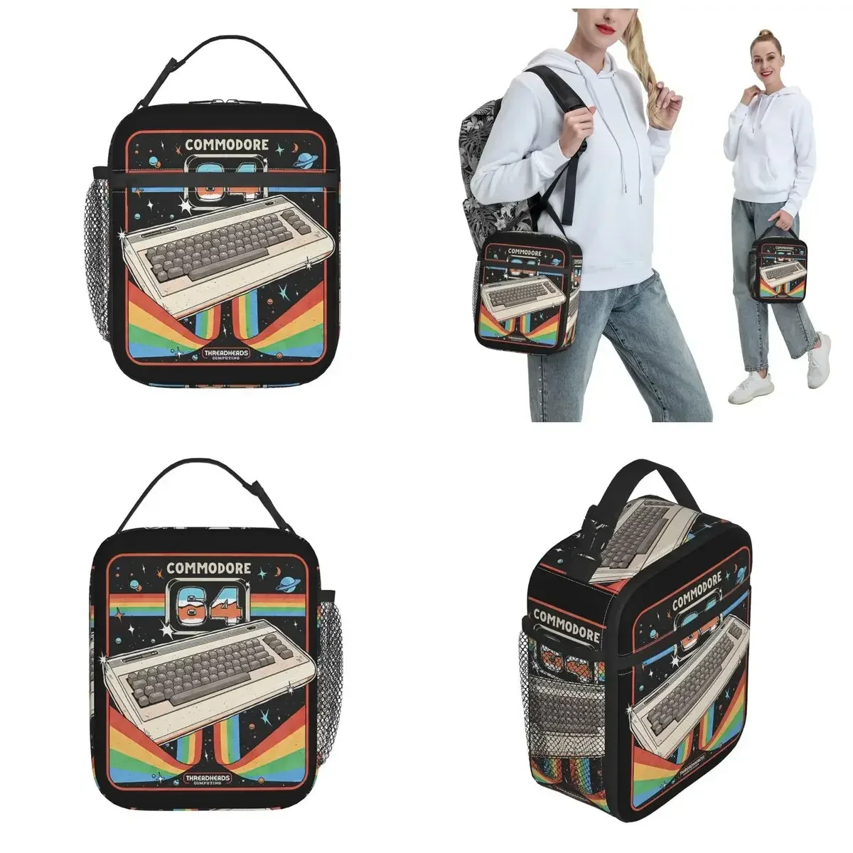 Commodore 64 Advanced Home Computer Insulated Lunch Bag High Capacity Meal Container Cooler Bag Tote Lunch Box Office Girl Boy