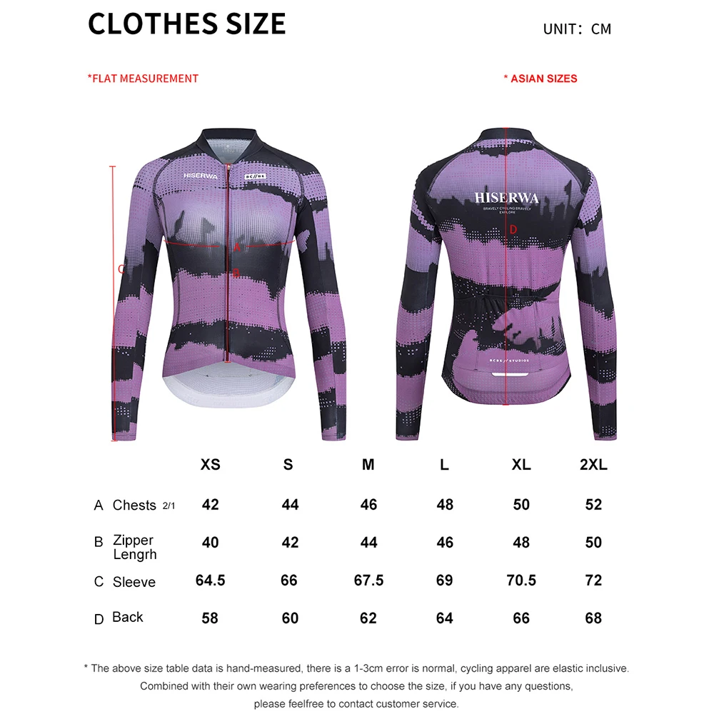 HISERWA Cycling Jersey Women Long Sleeves Race Bicycle Shirts Bamboo Charcoal Fibre Cycling Jersey MTB Road Bike Clithing