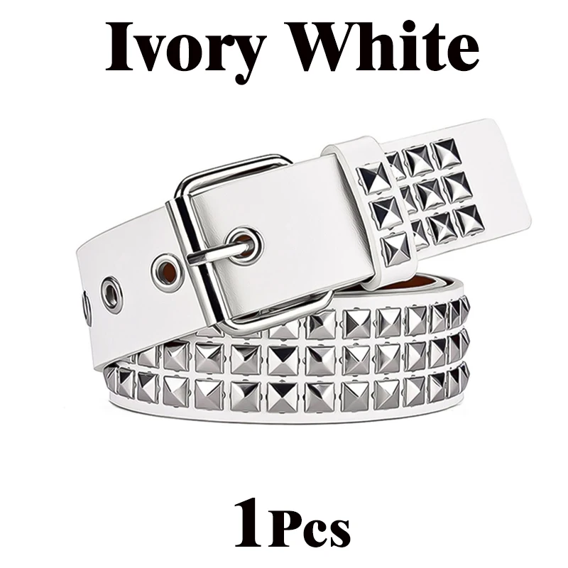 Vierkante Kraal Klinknagelriem Mannen Vrouwen Metalen Piramide Riem Nieuwe Mode Nachtclub Rock Stijl Y2K Riem Punk Hardware Jeansriem