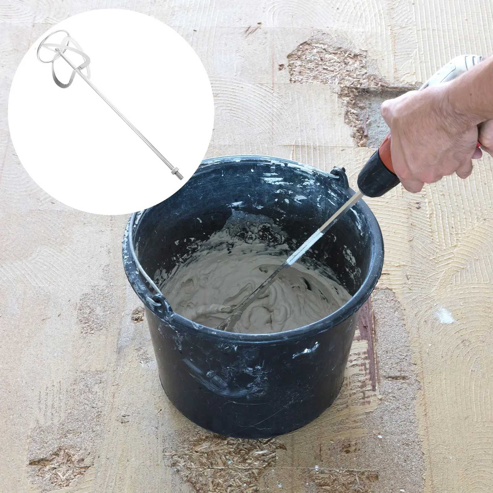 Metal Stirring Rod Paint Mixer Galvanized Steel Drill Attachment Concrete Vibration Tool Steel Mixing Rod DIY Projects Outdoor