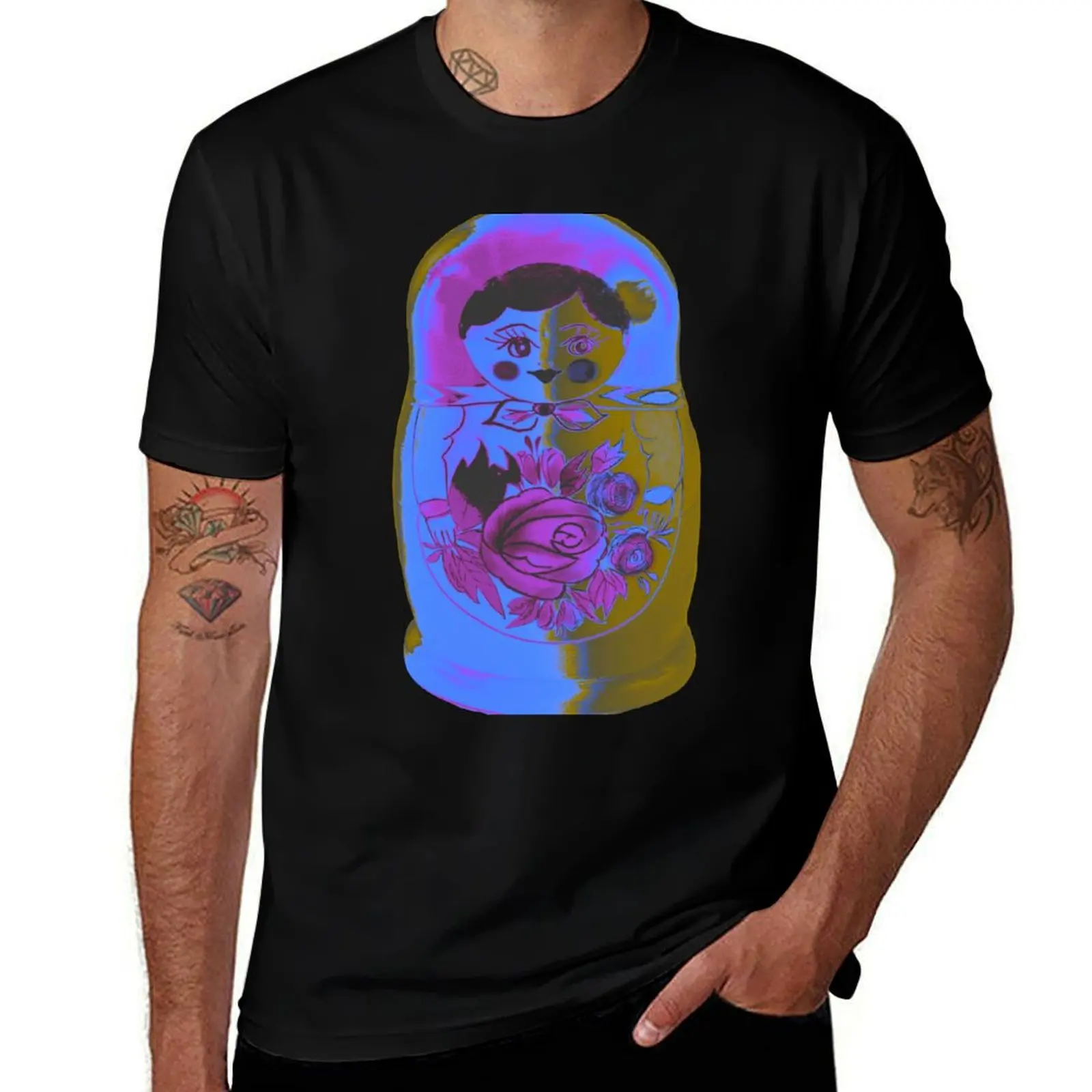 

Pop Art Matryoshka on gray background T-Shirt Performance Workout Short Sleeve Tee