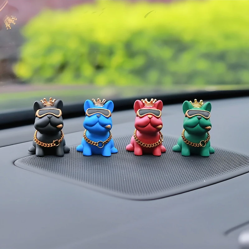 Trendy Resin Bully Dog Car Interior Decoration Ornaments For Auto Center Console Decoration Gadgets Car Interior Accessories