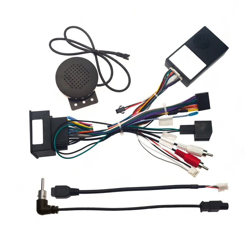 Car Head Unit Upgrade Black grey Connectors 16-pin Wiring Harness 16 Pin Car Wiring Harness Compatible With 9 10-inch Units