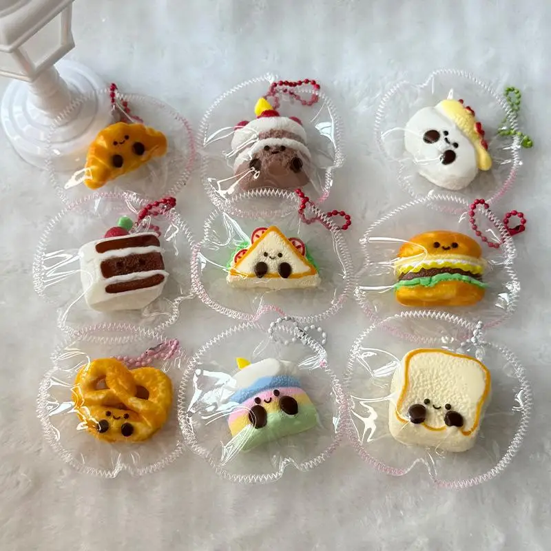 Cute Simulation Toast Bread Squeezing Cartoon Silicone Stress Relief Pinching Toy High Appearance Stress Relief Slow Rebound Toy