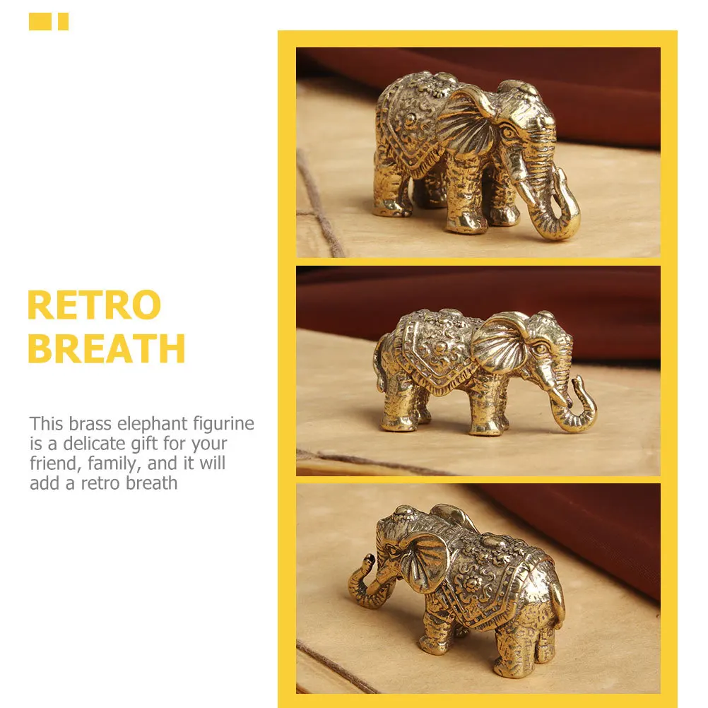 

Vintage Brass Elephant Statue Elegant Animal Decor for Home Office Desktop Interior Design Exquisite Small Cabinet Decor Retro