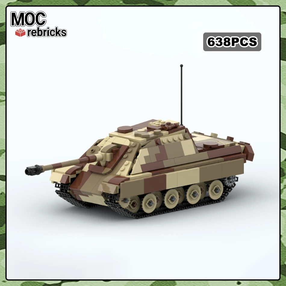 Jagdpanther mocビルディングブロック、自走式タンクガン、ミリタリー車両シリーズ、diyモデル、レンガおもちゃギフトコレクション